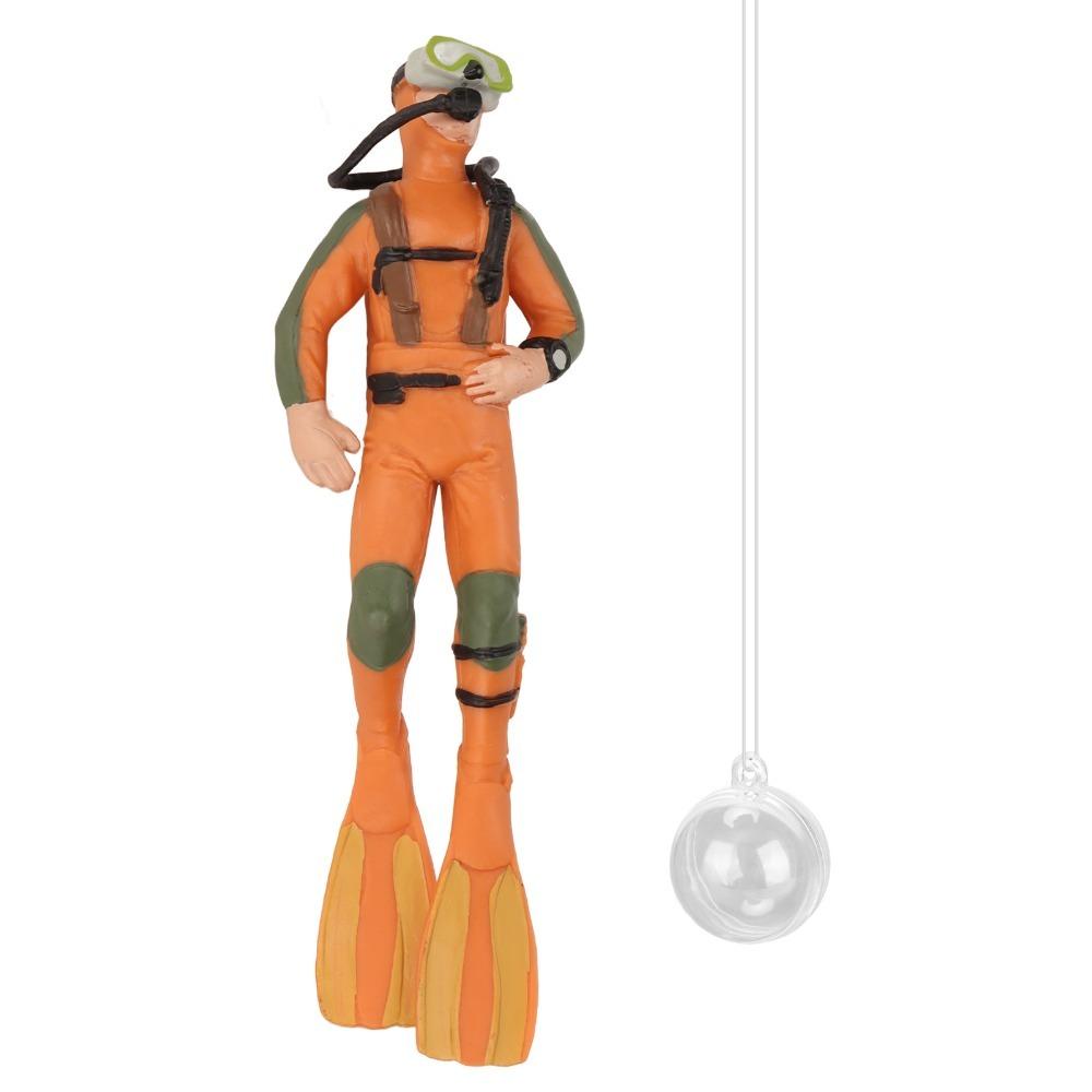 

Floating Simulation Fish Tank Diver Ornament Swimming Posture Exquisite Design Aquarium Floating Diver Dark Blue помаранчевий