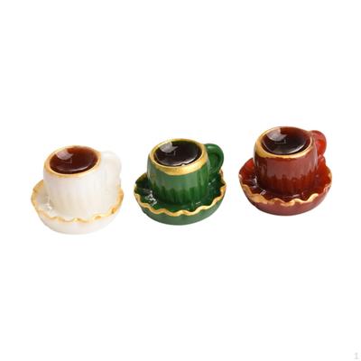 3x Dollhouse Coffee Cups Cute Accessories for Doll Living Room Bar