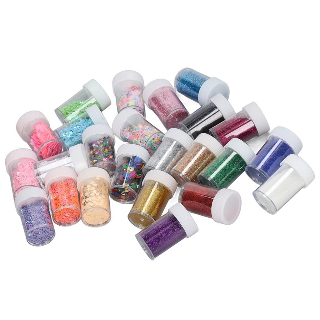 24 Pcs Fine Glitter Sequins Colorful Bright Glitter Sequins Children"s Kindergarten DIY Hand Made