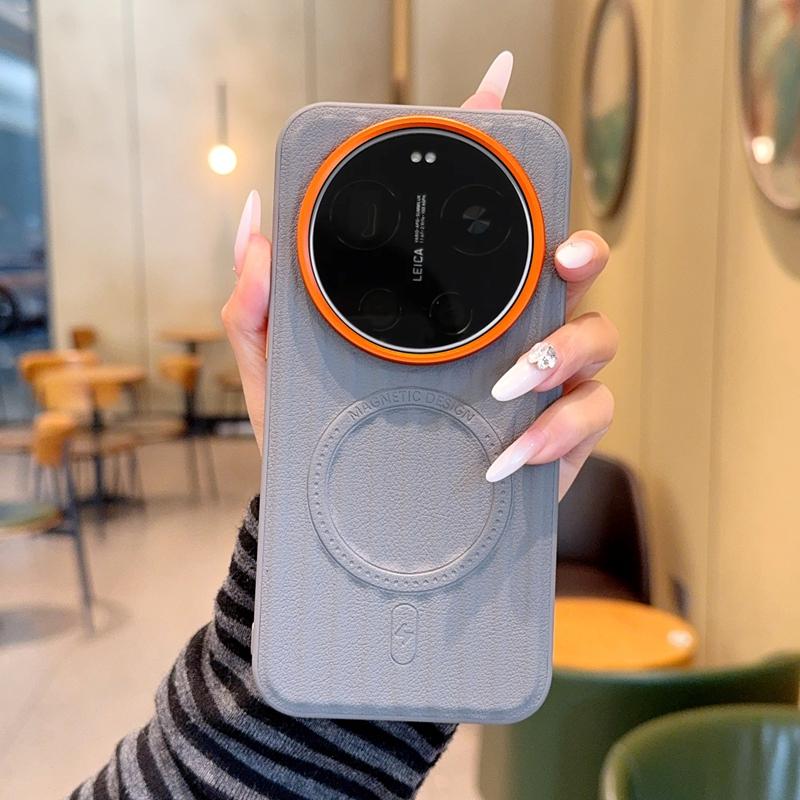 

For Xiaomi 17 15 14 Ultra Case Magnetic Magsafe Metal Alloy Camera Protection Independent Buttons Vegan Leather Case Cover PU Leather&Xiaomi 17 Ultra