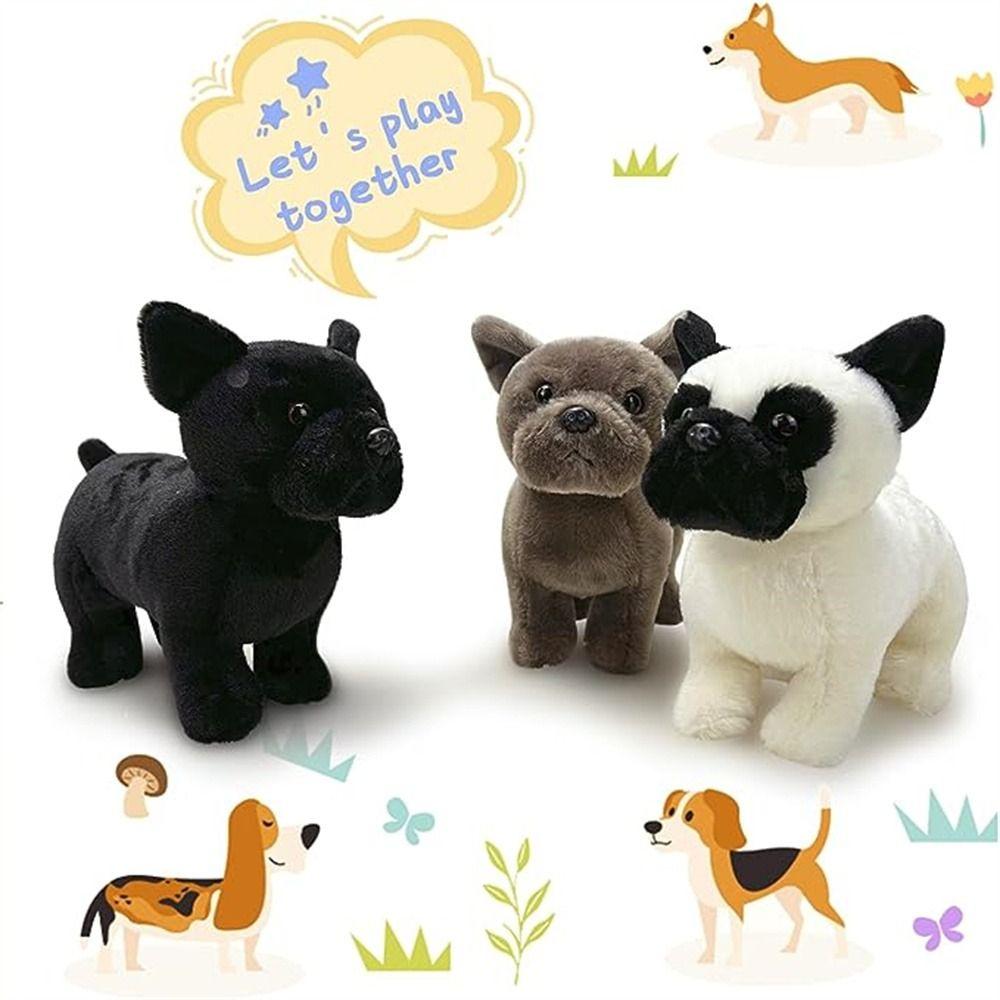Simulation Dog Stuffed Animal Stuffed Dogs French Bulldog Plush Kawaii Plushies   Kids Toy