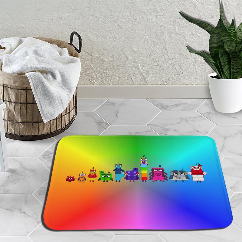 Karikatür Numberblocks Yatak Odası için Halılar Peluş Numarası Dolması Film Halı Başucu Alan Kilim Kaymaz Paspaslar