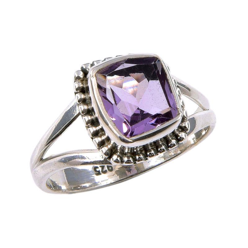 Natural Pink Amethyst Gemstone 925 Solid Sterling Silver Jewelry Ring S.6.5 O7s59