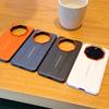 Luxury Cross Texture Leather Design Case For Huawei Mate 60RS 50RS 40RS Slim Orange Camera Ring Shockproof Cover