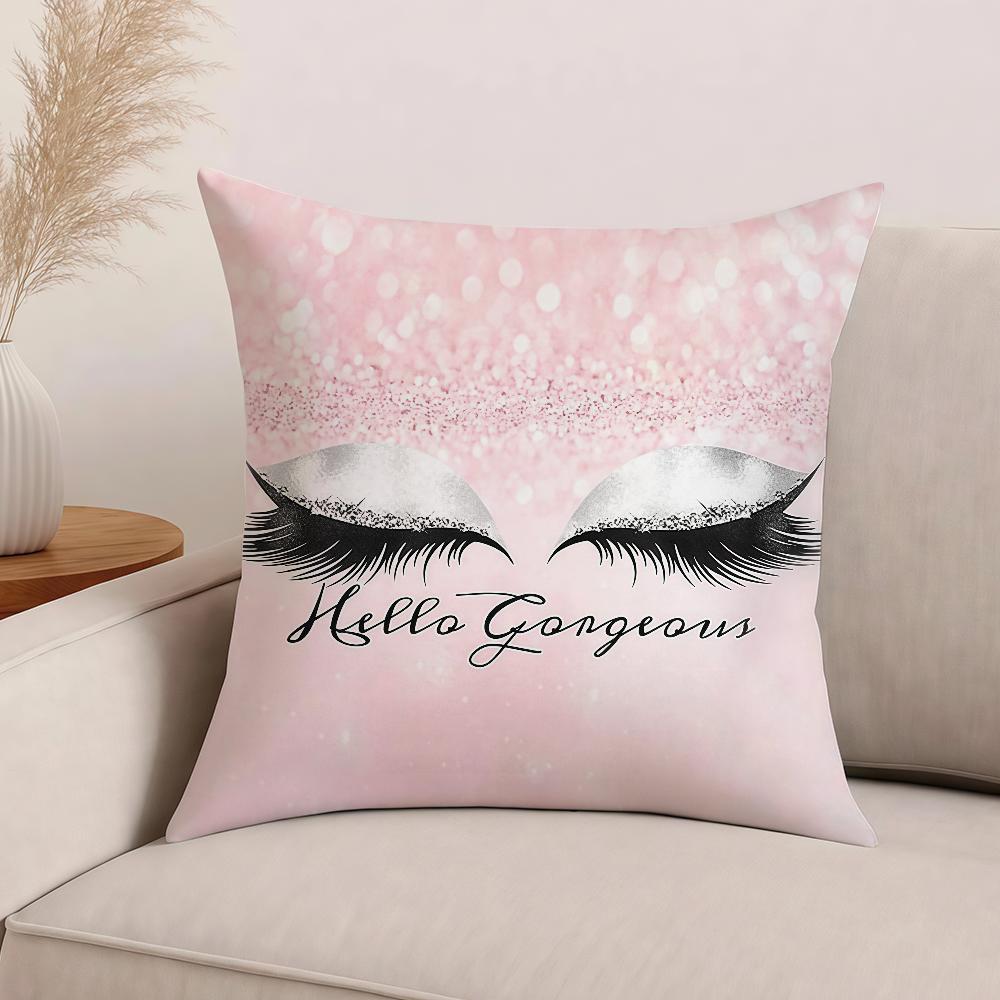 Non Core Ins Beauty Makeup Eyelash Peach Skin Pillow Case Office Cushions Suitable For Sofa Car Bedroom Decorative Cushion Cover