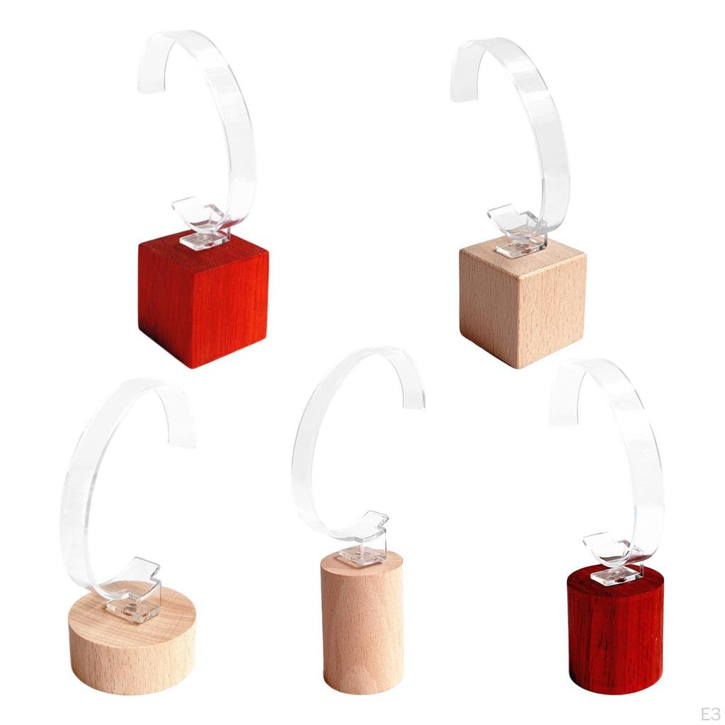 Elegant Watch Stand with Wooden Base for Retail Sales and Home Display