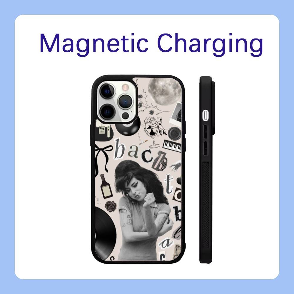 

Amy Winehouse Back To Black with Magsafe Phone Case For iPhone 17,16,15,14,13,12,Pro,Max,Plus Magnetic Wireless Charge Cover iPhone13PRO