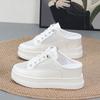 Fashion 7CM Air Mesh Platform Wedge Breathable Pumps Summer Hollow High Brand Synthetic Chunky Heels Mary Jane Slipper Shoes