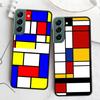 TOPLBPCS Mondrian Grid Phone Case For Samsung Galaxy S22 S25 Ultra S21 S10 Plus S26 Edge S20 S23 S24 FE Cover Silicone Soft