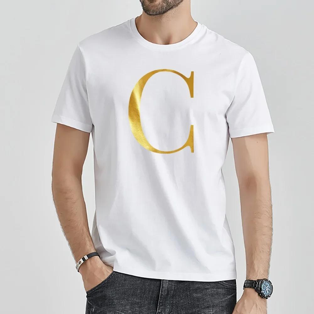 Men T Shirt O Neck White Tees Top New Summer Casual Letter Printed Streetwear Short Sleeve Tops Fashion Commuter T-Shirt Clothes