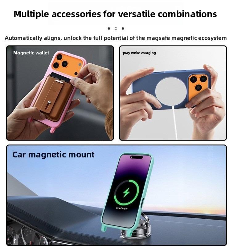 Crossbody Lanyard Case For iphone 17 Air 16 15 14 13 12 Mini 11 Pro Max Plus For Magsafe Silicone Soft Magnetic Back Cover