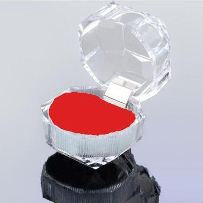20pcs Transparent Plastic Ring Boxes Crystal Earrings Jewelry Storage Boxes Black Wedding Decor Jewelry Holder Stand