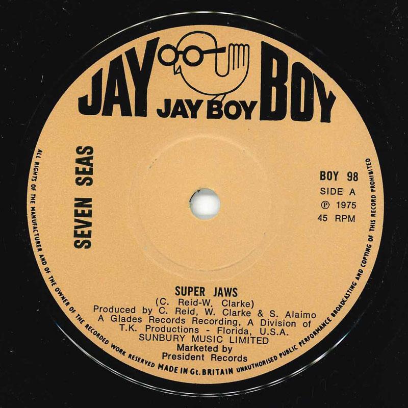 

7-дюймовая пластинка SEVEN SEAS - Super Jaws BOY98 Jay Boy 1975 UK Соул/Фанк Б/У