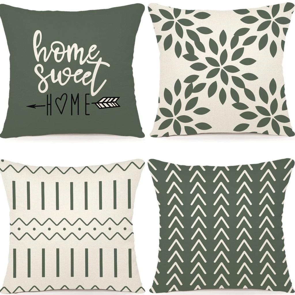 Moderne Sofakissenbezüge für Erkerfenster, Outdoor-Kissen-Set aus Leinenstoff