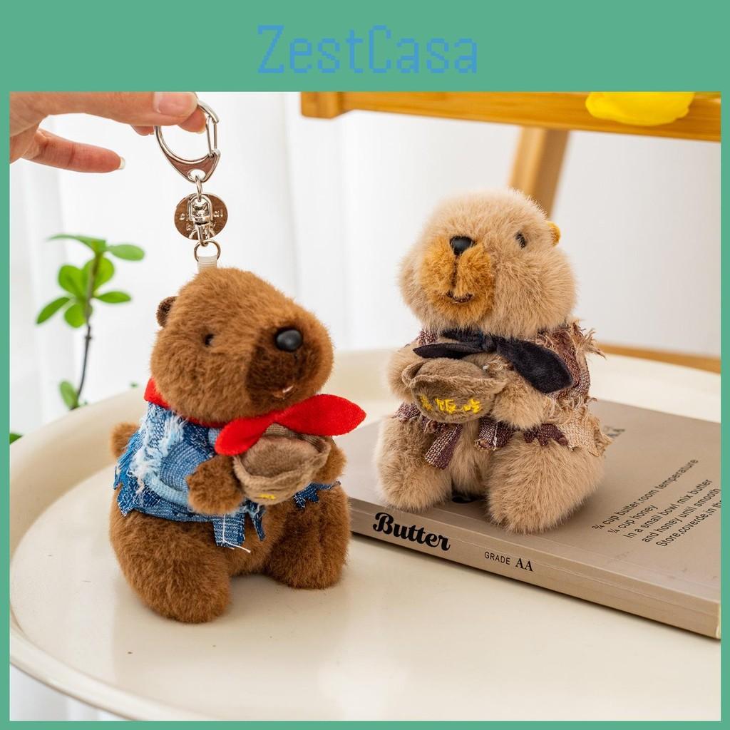Key Plush Marmota Chain Pendant With Sound For Backpack Decoration And Idea Gift
