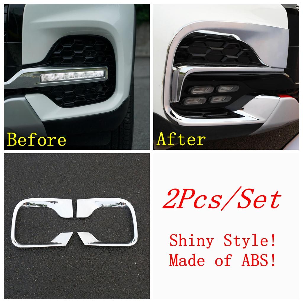 Car Front Fog Light Lamp Frame Decoration Cover Kit Trim ABS Chrome Accessories Exterior Fit For Chery Tiggo 8 2018