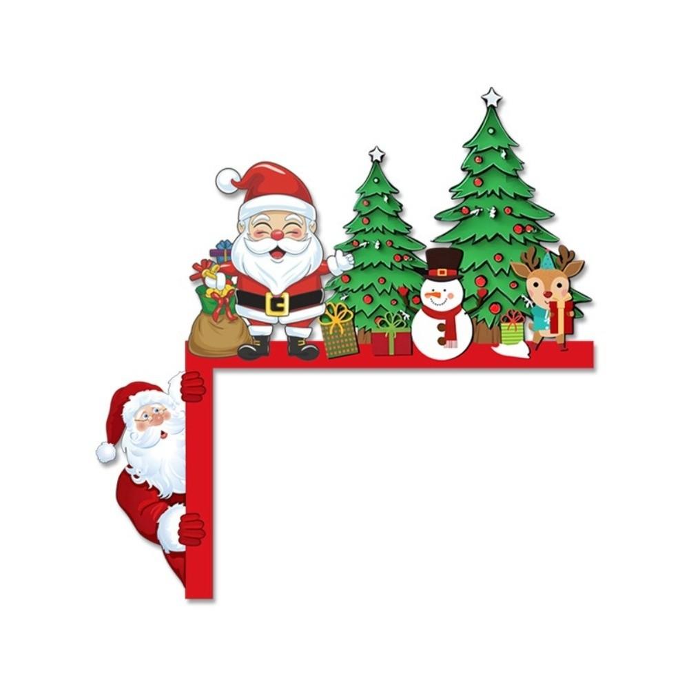 DIY Door Frame Decor Wooden Christmas Sticker NEW Christmas Decorative Corner Sign