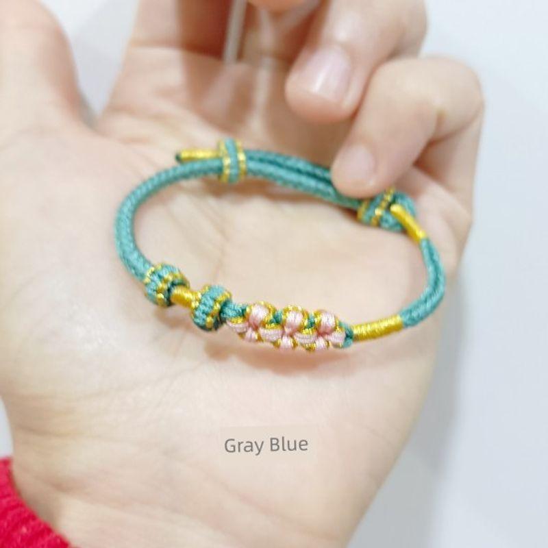 

Новогодний подарок Золотой цветок персика Ремешок Полуфабрикаты Носить более 3 мм Апертура Подвеска Твердое золото Ручная работа Плетеный 18cm Gray Blue