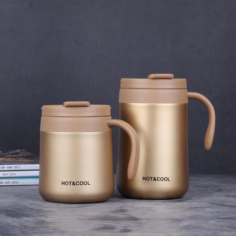 350ml/500ml Stainless Steel Coffee Thermos Mug Cold and Hot Thermal Water Bottle with Handgrip Office Vacuum Flask Tea Cup