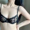 French Pink Lace Heart Bra Set: Sexy, Thin, Bust-Enhancing Design for Young Women
