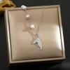 Women's Silver Titanium Steel Necklace with Micro-Inlaid Zircon - Elegant, Durable Clavicle Chain Jewelry