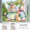 Easter Bunny & Chicks Colorful Window Stickers - Static Cling Decorations