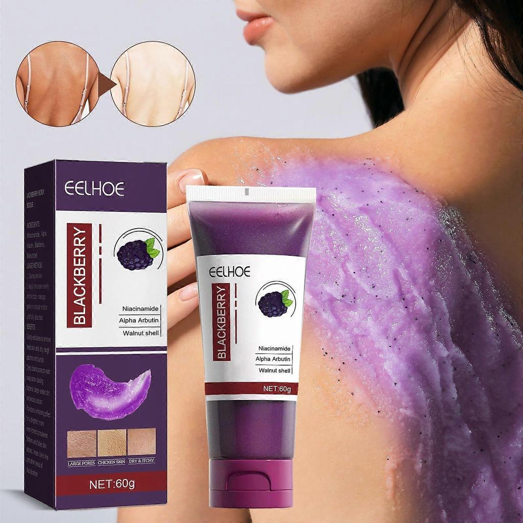 Limited time!!Eelhoe Niacinamide Blackberry Body Scrub - Skin Cleansing, Exfoliating Dead Skin, Melanin Care, Beauty Body Scrub