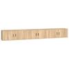 Wall Mounted TV Cabinets Set of 3 Sonoma Oak Finish 100 X 34.5 X 40 Cm