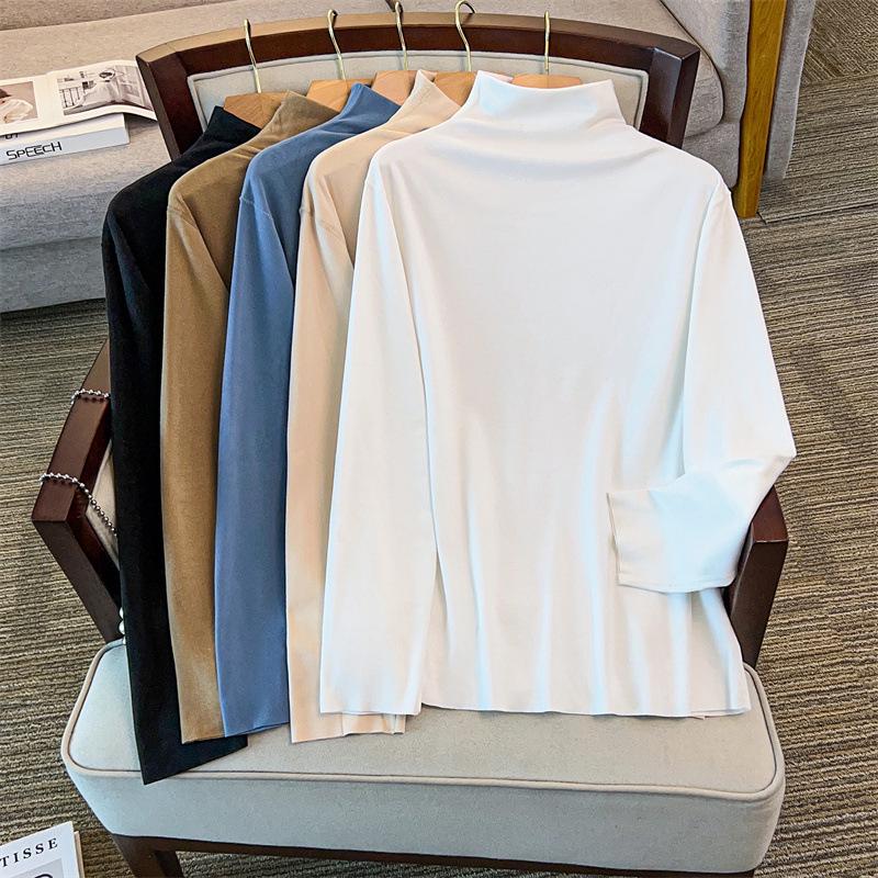 

Plus-Size Women s Thermal Fleece Base Layer with Half-High Collar 4XL
