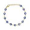 18K Gold-Plated Evil Eye Stainless Steel Bangle for Women