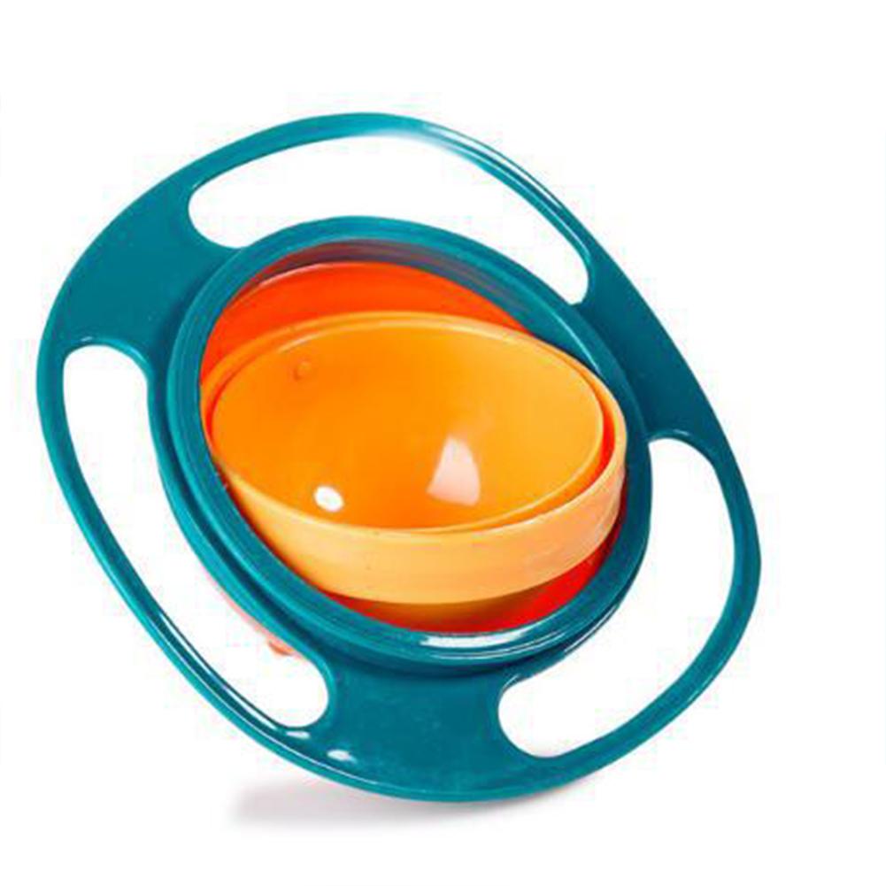 360 Degree Rotary Gyro Shape Balance Bowl for Kids Infant Bbay Feeding green#0