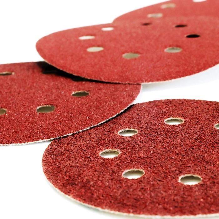 S&R 60 Disques Papier Abrasifs 125 Mm Ponçage: P40/P60/P80/P120/P180/P240, 8 Trous, Pour Poncer Et Polir Avec Ponceuses Excentrique