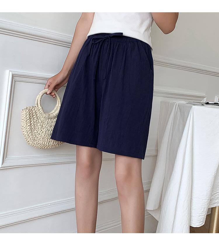 Cotton And Linen Five Trousers Female Summer Breathable Trousers Casual Wide-legged Trousers Loose Large Size