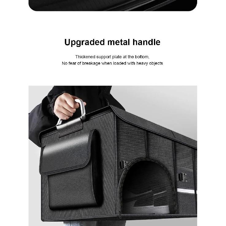 110L Large-Capacity Foldable Trunk Storage Box Waterproof Oxford Cloth Car Organizer for Camping/Fishing Easy to Carry