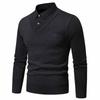 Men's Solid-color Casual Faux Two-piece Striped Pullover Knitted Sweater, Men's Square-neck Long-sleeved Knitted Warm Sweater
