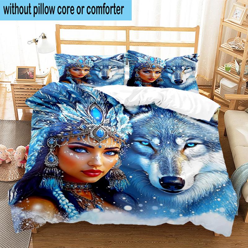 Dragon Queen's Majesty 3pcs Bedding,Including 1pc Duvet Cover And 2pcs Pillowcases Perfect for Christmas,Ideal for Bedroom, Dormitory