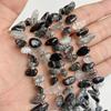 7-16mm Black Natural Rutilated Quartz Bead Irregular Tooth Shape Loose Spacer Crystal Gems Bead For Jewelry Making DIY Accessory