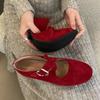 Fashion IPPEUM Red Ballet Flats Women Round Toe Elegant Shoes Mary Janes Slips Ballerinas Zapatos Mujer