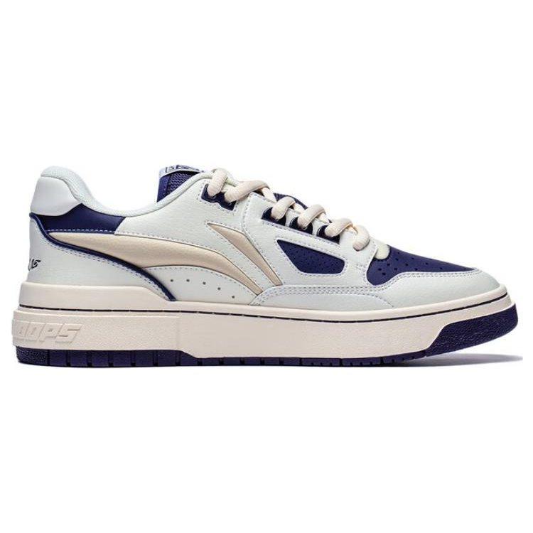 Li Ning Rookie 2 Slip Resistant Abrasion Resistant Low Top Skateboard Shoes Men's White Blue ABCT039-2