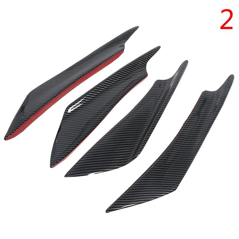 4pcs/set Universal Front Bumper Lip Decoration Diffuser Splitter Fins Body Spoiler Canards Anti-collision Belt Car Tuning Canard
