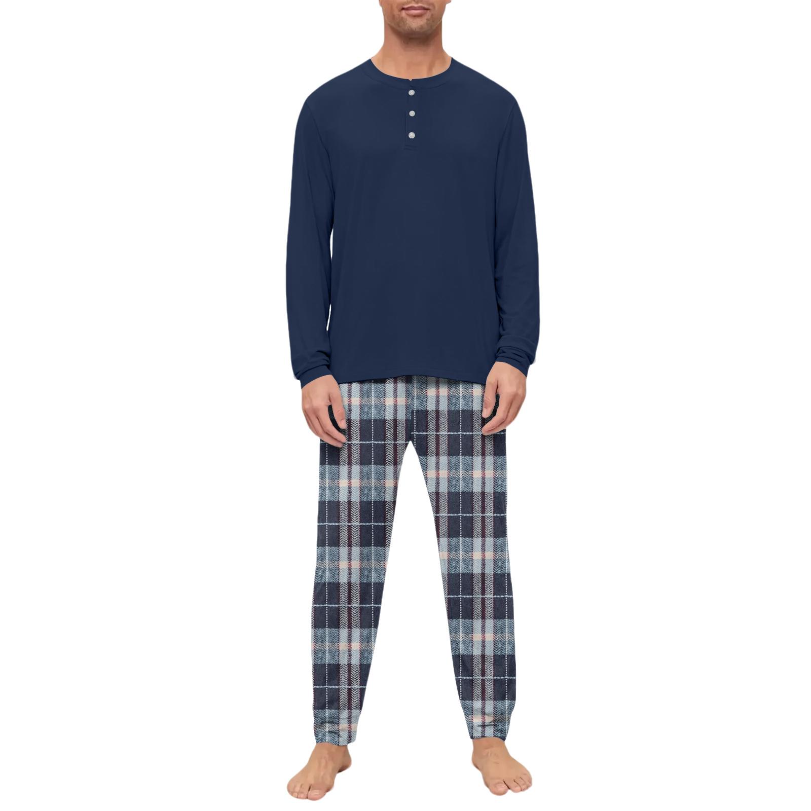 

Мужской пижамный комплект, с длинным рукавом и длинными брюками, двухпредметный комплект S