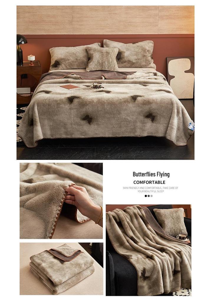 26 Soft Skin-Friendly Rabbit Fur Throw Blanket - Ideal for Single/Double Student Dormitory or Nap