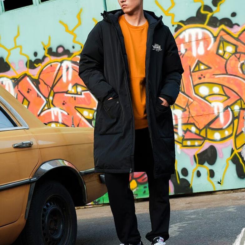 Vans Warm Long Hooded Down Jacket Unisex Outerwear Black VN0A5H6SBLK