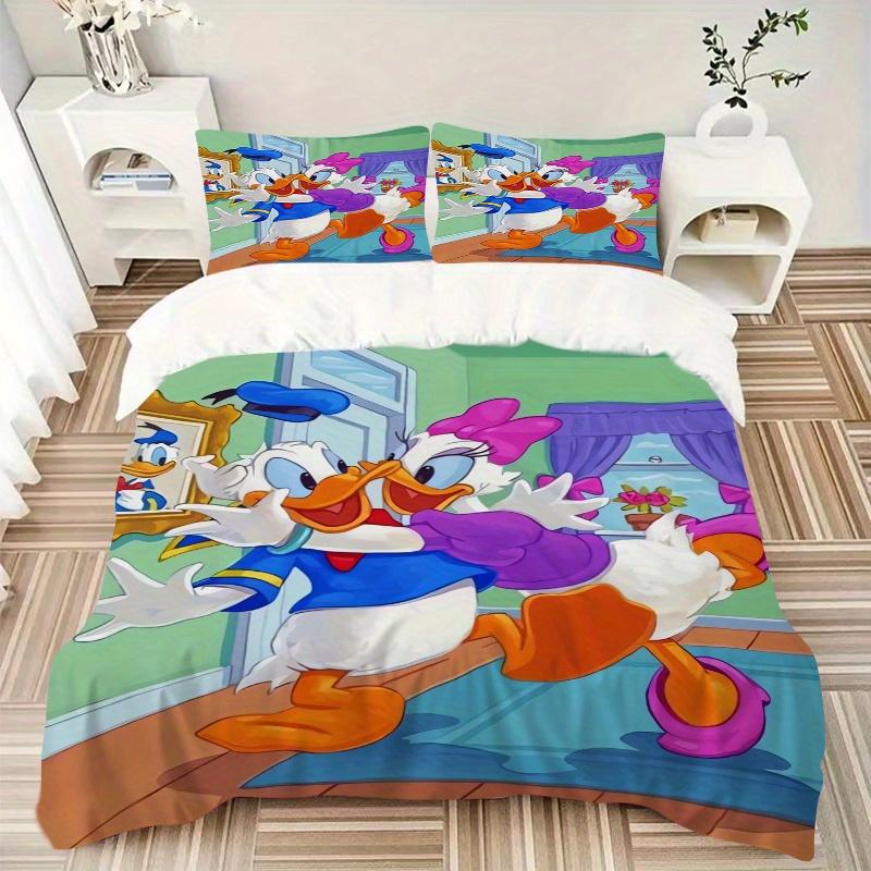 3pcs Donald Duck & Daisy Duck Bedding Set Includes Quilt Cover and Pillowcases, Suitable for All Seasons S028