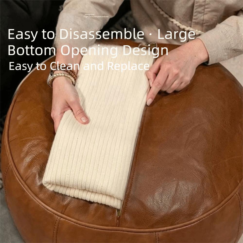 Waterproof Pumpkin Pouf Cover Round Sofa Stool Cover Storage Leg Bench Home Furniture