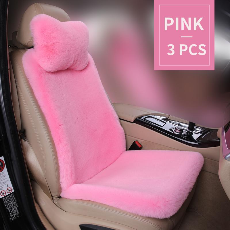 Universal Winter Car Seat Cushion Headrest Faux Fur Sheepskin Front Rear Thickened Plush Car Seat Cover Warm Fluffy Auto Cushion