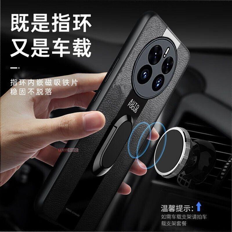 For Realme GT5 Pro Case Magnetic Ring Phone Cover For OPPO Realme GT 5 Pro 5G Luxury PU Leather Soft Silicone Shockproof Bumper