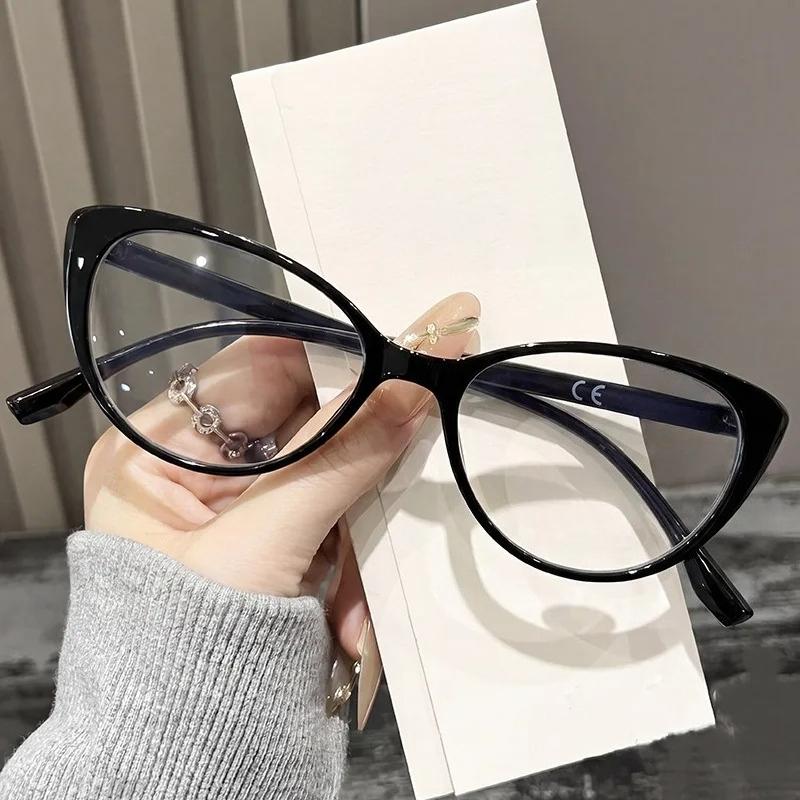 Women's INS Style Cat-Eye Presbyopia Glasses High-Definition Blue Light Blocking Glasses with Plus Diopters Diopter 0 To +4.0