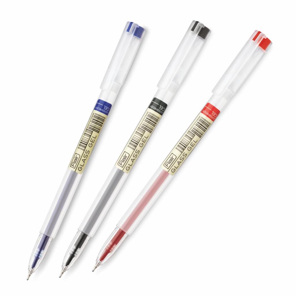 Flair Glass Gel Pen 0.6 mm Tip Multicolor Ink Set Of 100 Smooth Writing Pens For School Office And Journaling Use