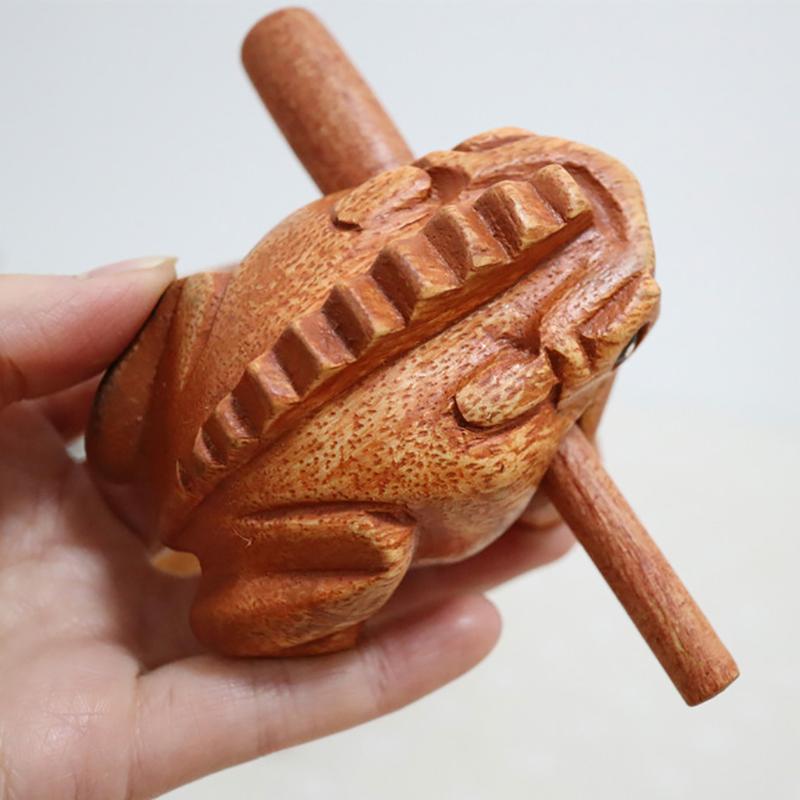 1Pc Thailand Frog Wood Carving Ornaments Hand-Carved Toad Creative Vocal Toys Solid Wood Toad Craft Scenic Souvenirs